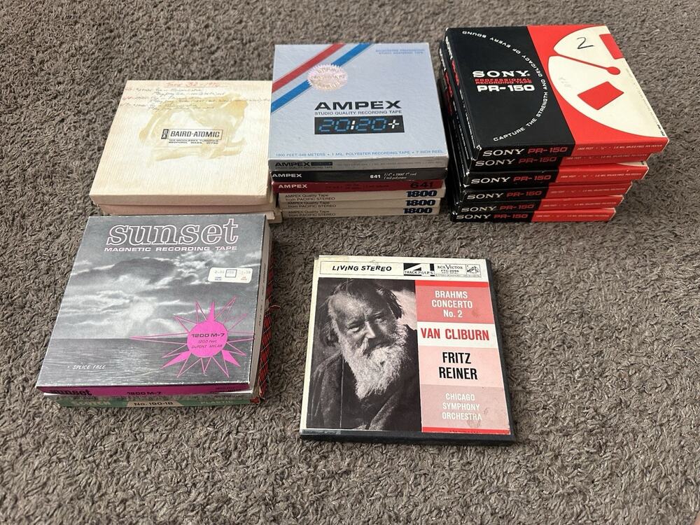 Vintage Lot Of 20 Professional Recording Tapes 7” Diff Brands SONY PR-150